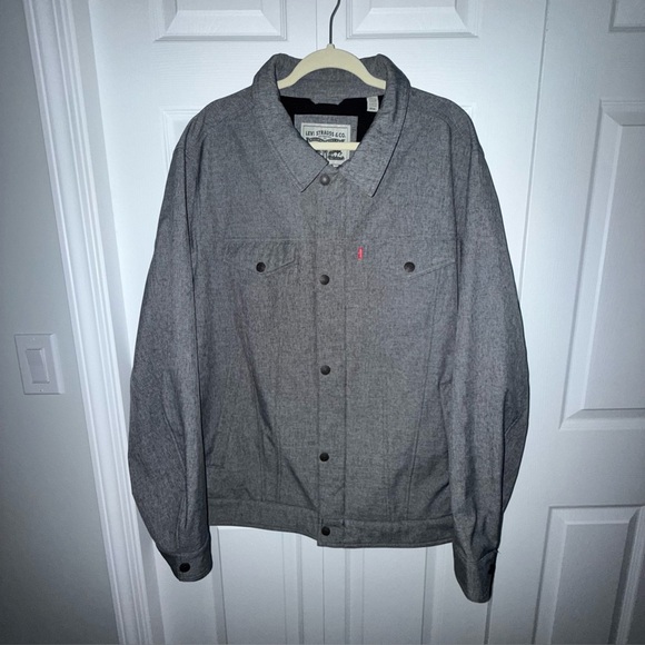 Levi's Men’s Gray Soft Shell Trucker Jacket Jacket size 2XLT Polyester like new - Picture 1 of 12